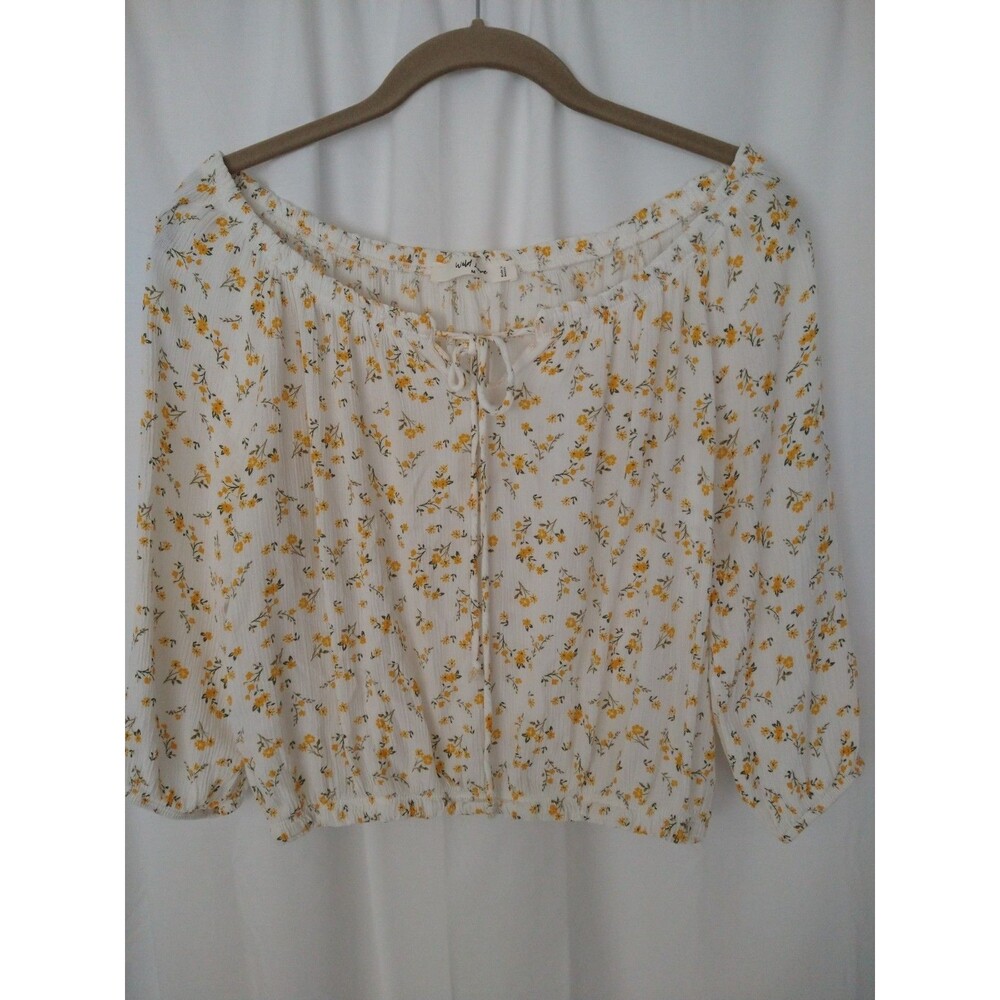 Hollister Ditsy Floral Crop Top Size M Cottage Festival Boho Western Cowgirl